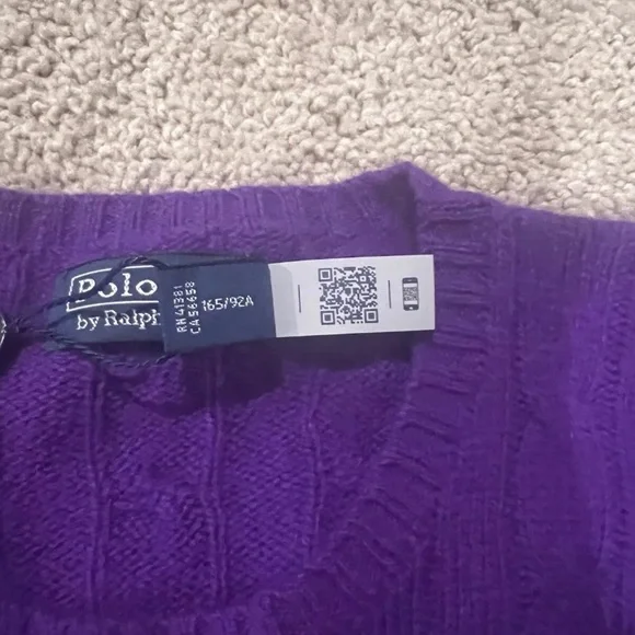 Polo Ralph Lauren Purple Cable Knit Sweater